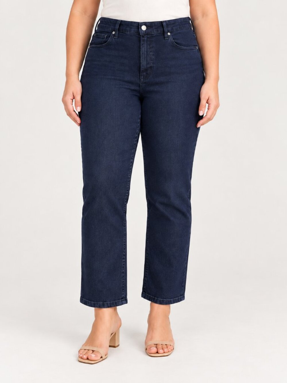 BLANKNYC High Rise Straight Leg Pants Navy Blue Size 12/32 NWT
